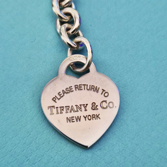 Tiffany & Co. Return to Tiffany Heart Tag Sterling Silver Key Ring Keychain 925