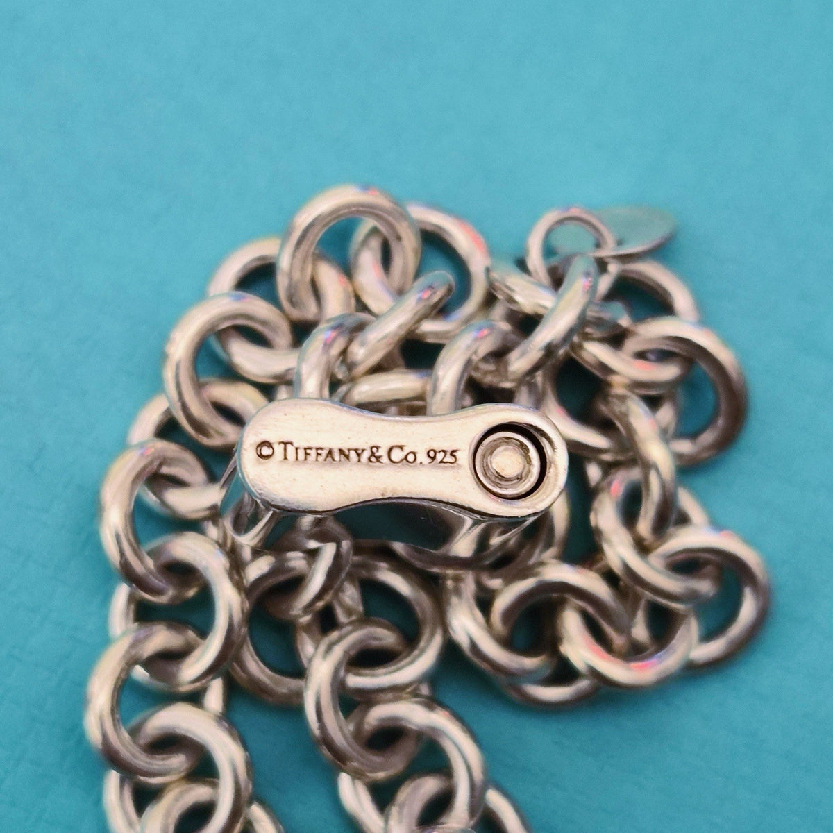 Tiffany & Co. Sterling Silver 1837 Lock Padlock Charm 7 in Bracelet