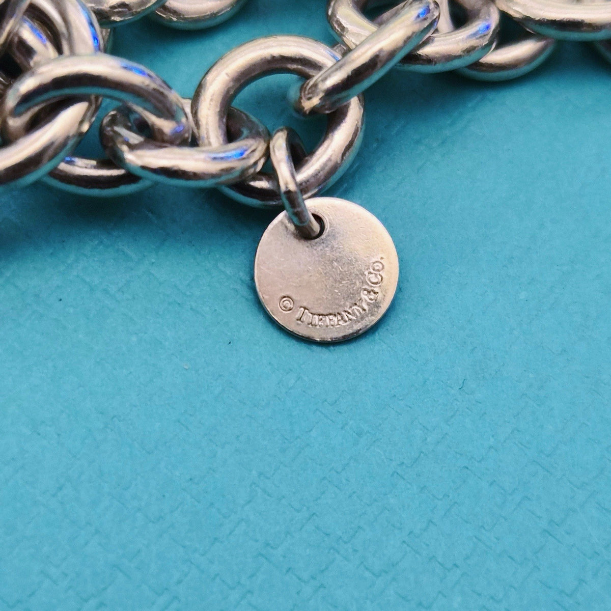 Tiffany & Co. Sterling Silver 1837 Lock Padlock Charm 7 in Bracelet