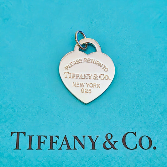 RARE Please Return To Tiffany & Co. LARGE Heart Tag Silver Pendant Charm
