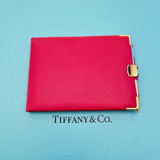 RARE Vintage Tiffany & Co. Red Leather Address Book Planner Gold Tone Pen France