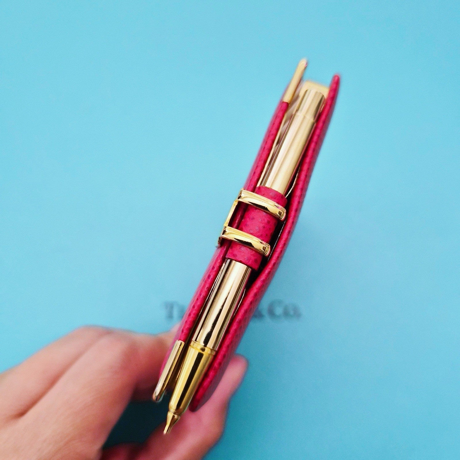 Vintage Tiffany & Co. Red Leather Address Book Planner w/ Pen