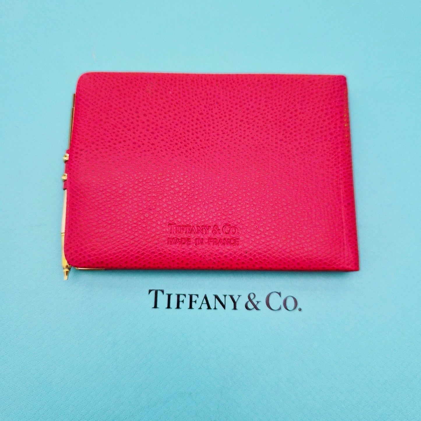 RARE Vintage Tiffany & Co. Red Leather Address Book Planner Gold Tone Pen France