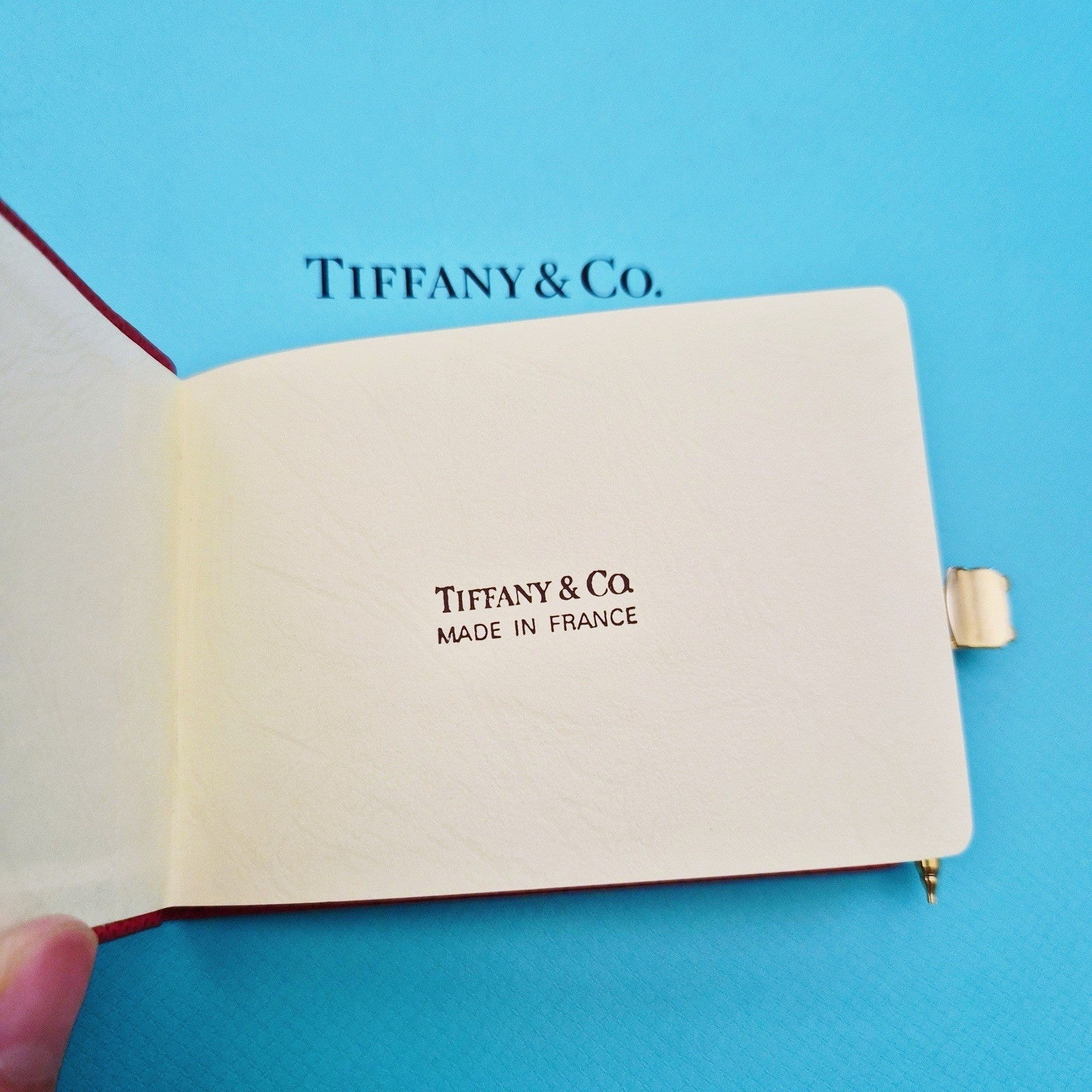 Vintage Tiffany & Co. Red Leather Address Book Planner w/ Pen