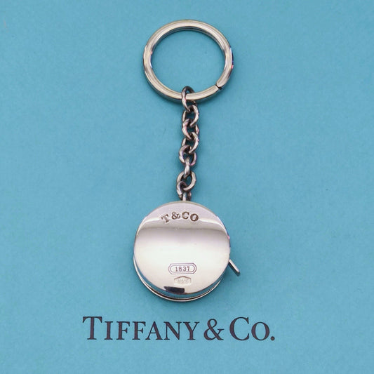 RARE Tiffany & Co. 1837 Retractable Tape Measure Silver Key Ring Keychain
