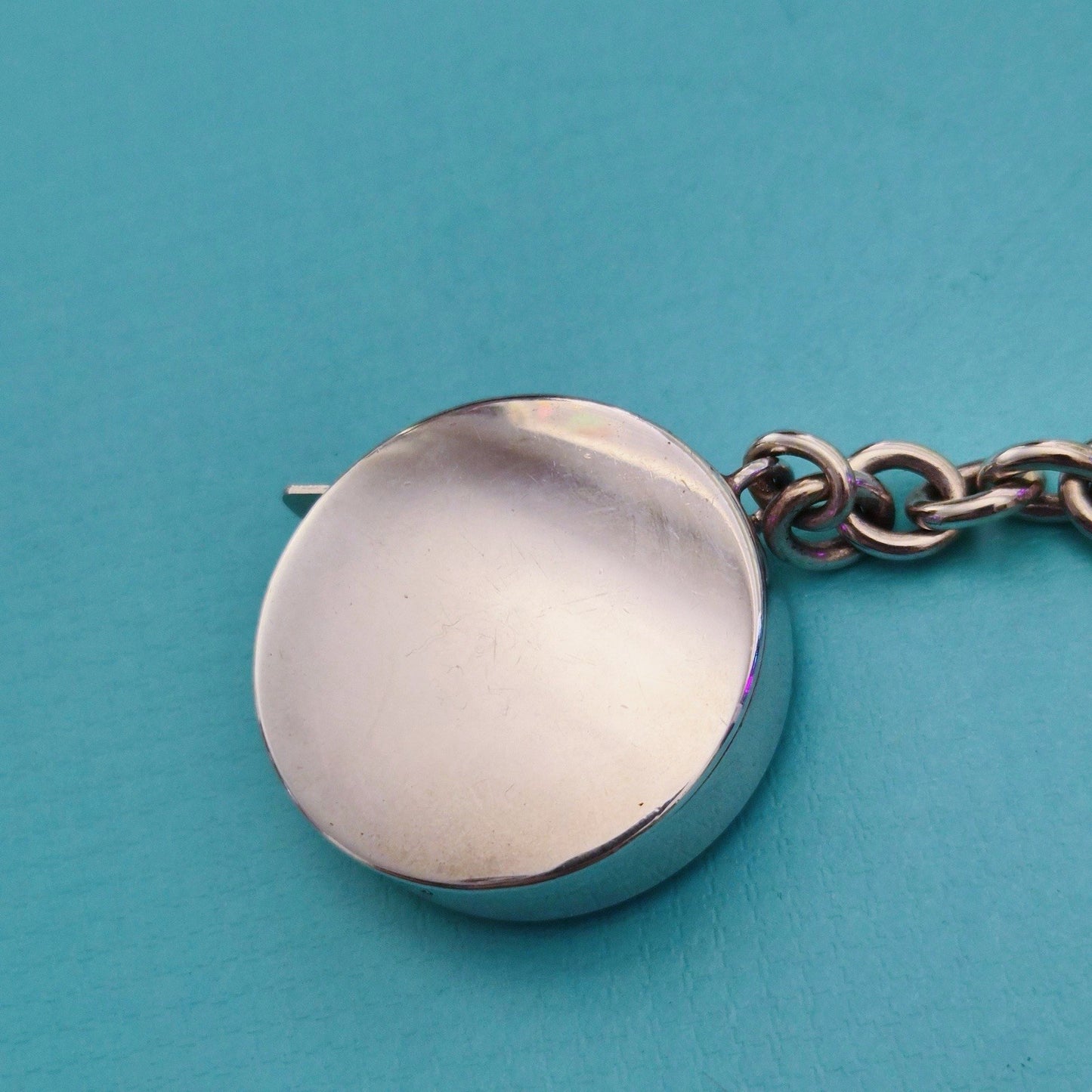 RARE Tiffany & Co. 1837 Retractable Tape Measure Silver Key Ring Keychain