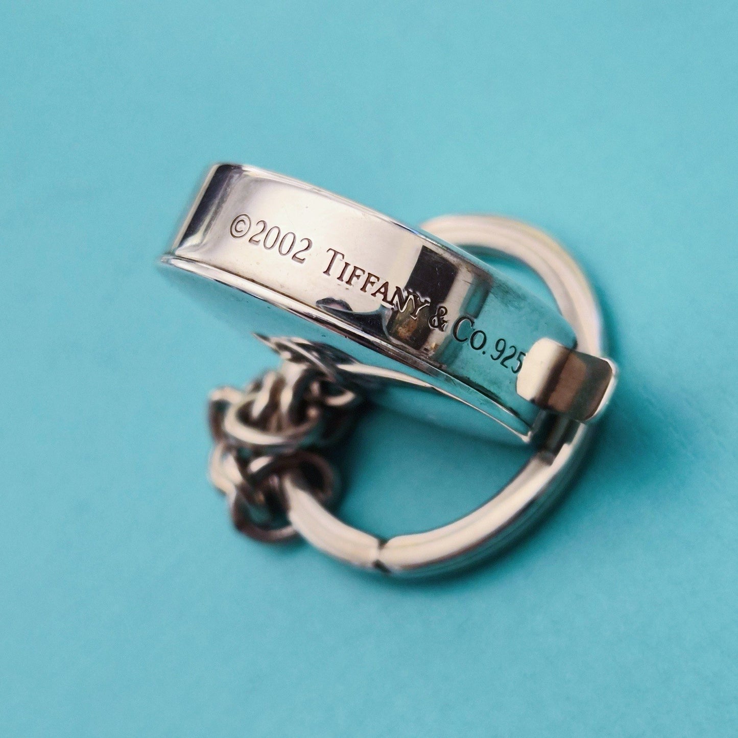 RARE Tiffany & Co. 1837 Retractable Tape Measure Silver Key Ring Keychain
