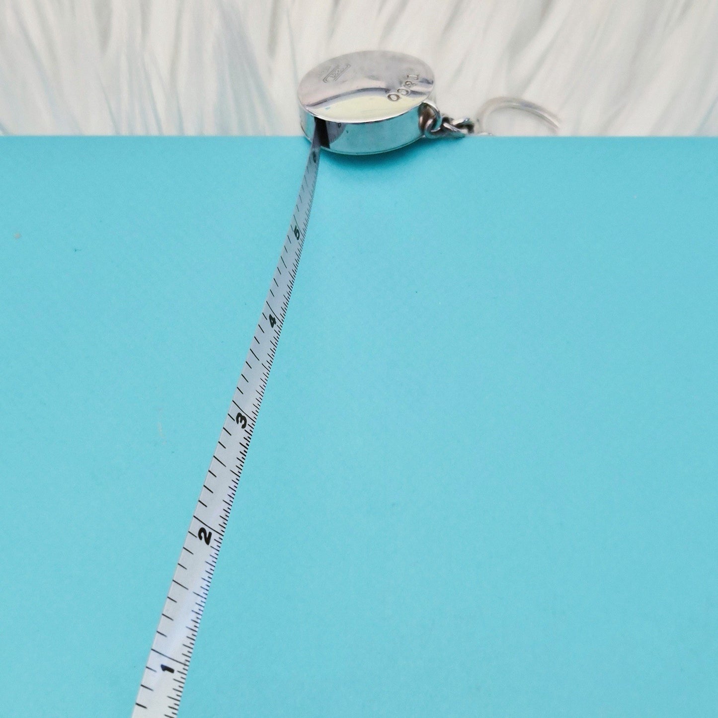 RARE Tiffany & Co. 1837 Retractable Tape Measure Silver Key Ring Keychain