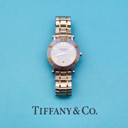 RARE Tiffany & Co. Stainless Steel Ceramic 18k Gold 30mm Atlas Automatic Watch