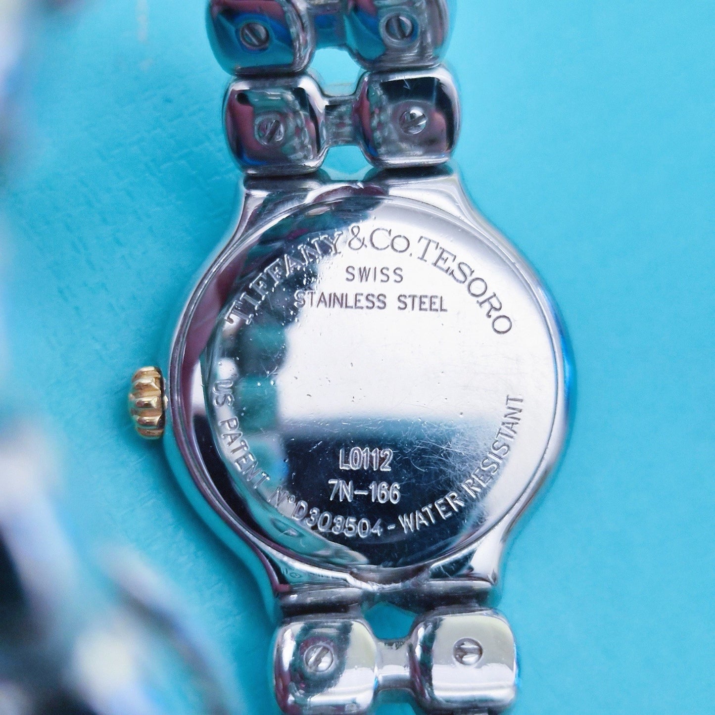 Vintage Tiffany & Co. Tesoro Diamond Black Dial 18K Gold Stainless Steel Quartz