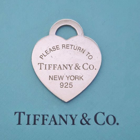 EXTREMELY RARE Please Return To Tiffany & Co. XXL Heart Tag Silver Pendant Charm