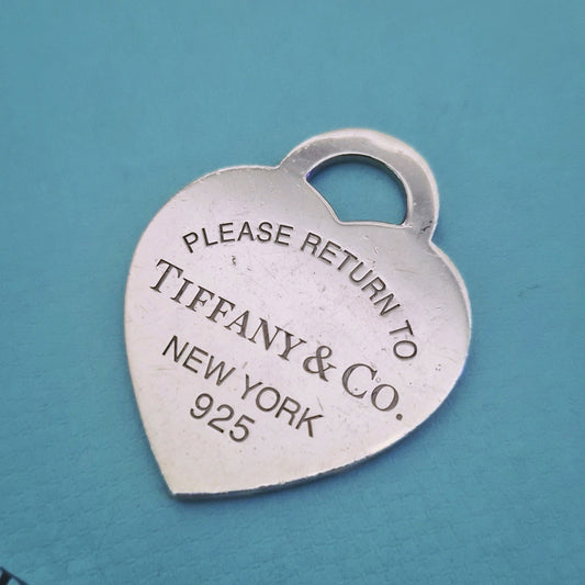 EXTREMELY RARE Please Return To Tiffany & Co. XXL Heart Tag Silver Pendant Charm
