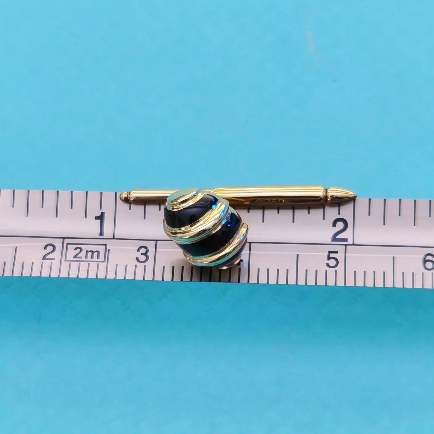 RARE Vintage Tiffany & Co. Schlumberger 18k Gold & Black Enamel Shirt Studs Set