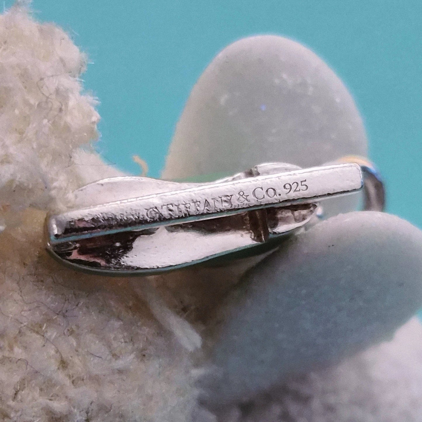 RARE Tiffany & Co. Ice Skate Shoes Blue Enamel Sterling Silver Charm Pendant