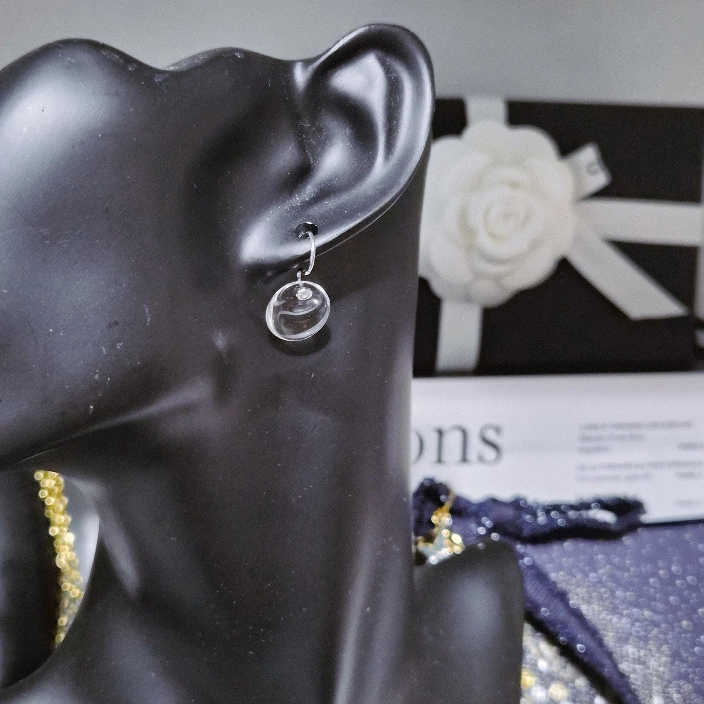 RARE Tiffany & Co. Elsa Peretti Platinum Diamond Rock Crystal Drop Earrings