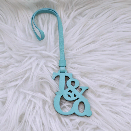 Tiffany & Co. Tiffany Blue Leather T&Co Logo Luggage Tag Made In Italy
