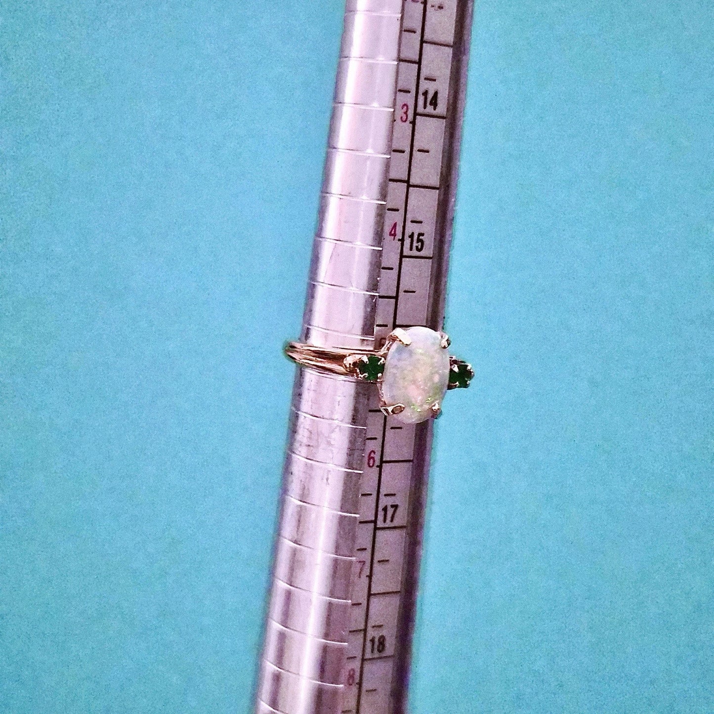 RARE Vintage Tiffany & Co. Opal Emerald Ring 14k Yellow Gold Oval Cabochon Ring