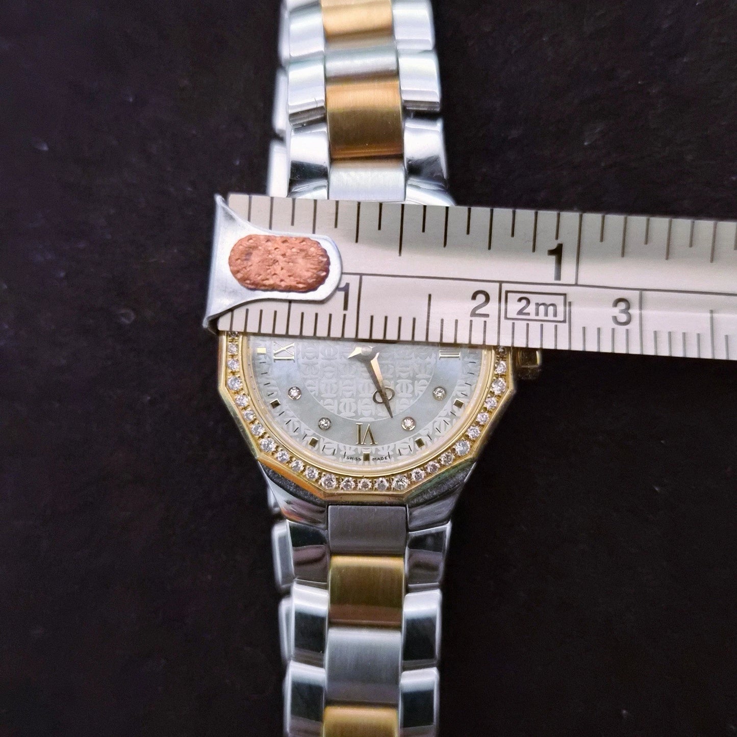 $5,800 Baume & Mercier Riviera 18K Yellow Gold Steel Diamond MOP Ladies Watch