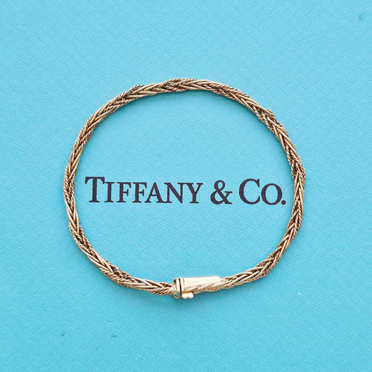 RARE Vintage Tiffany & Co. 18k YG Braided Rope Russian Weave Twisted Bracelet