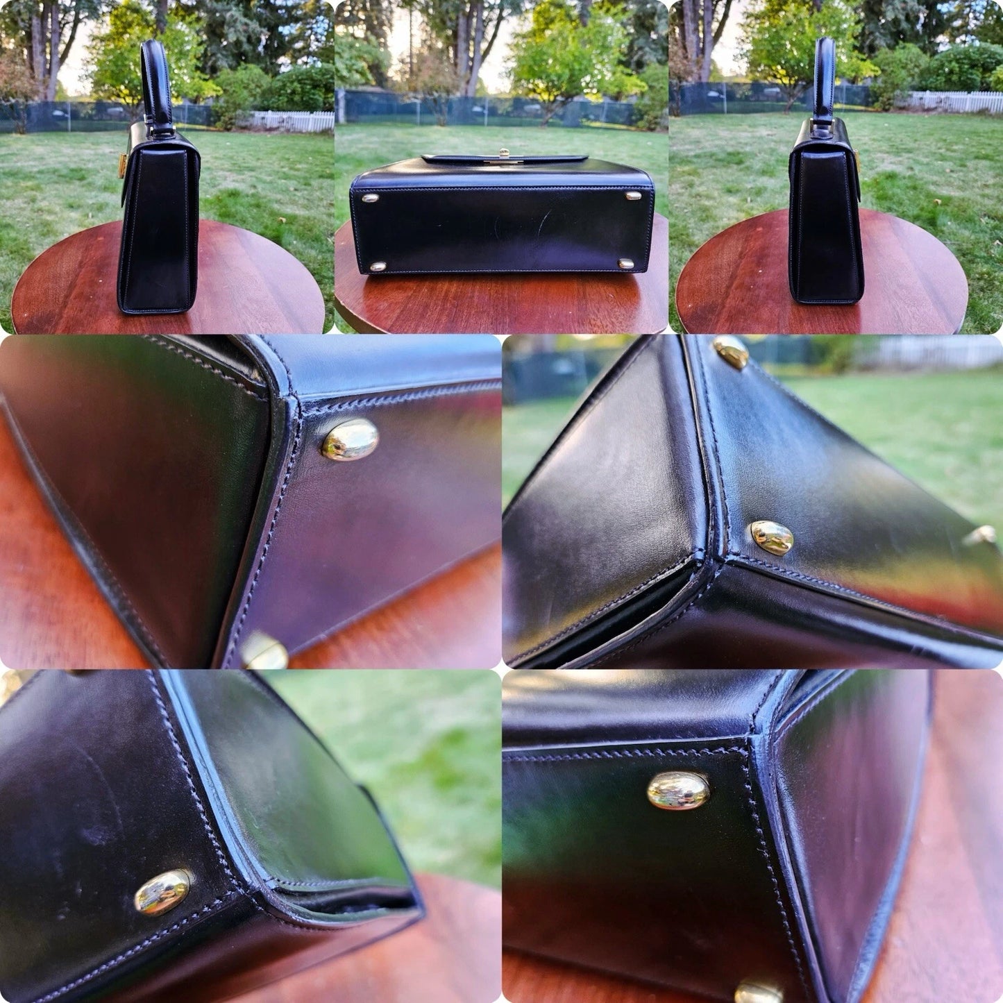 RARE Vintage CELINE Convertible Turnlock Top Handle Bag Leather Medium