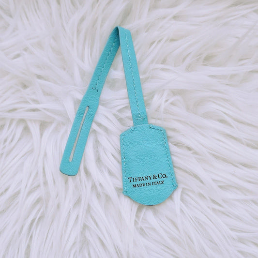 Tiffany & Co. Tiffany Blue Leather Clutchette Luggage Tag Sterling Silver