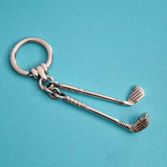 RARE Vintage Tiffany & Co. Sterling Silver Golf Club Key Ring Keychain
