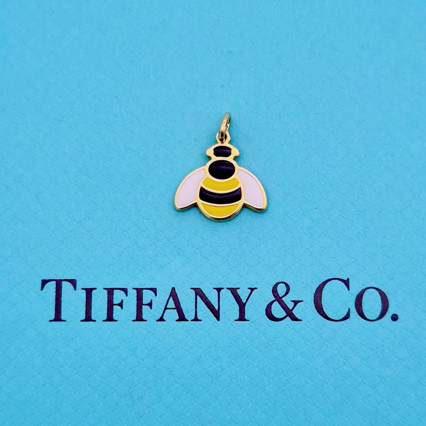 RARE Tiffany & Co. Bumble Bee Enamel 18k Yellow Gold Charm Pendant