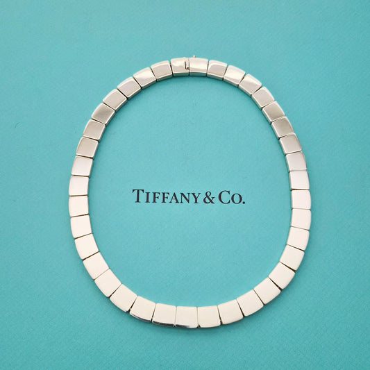 RARE Vintage 2002 Tiffany & Co. Tile Square Venetian Sterling Silver Necklace