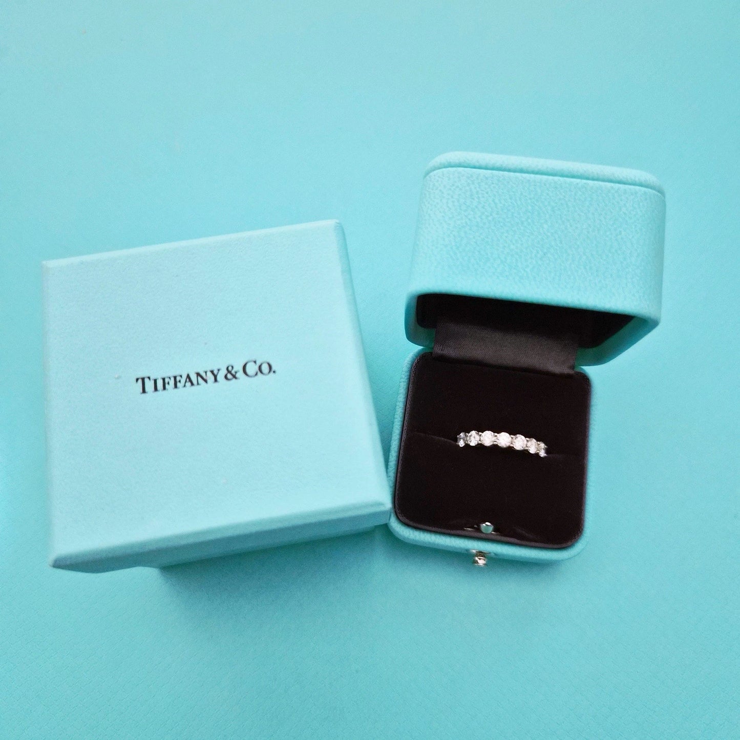 $12,300 Tiffany & Co. Embrace Half Circle Platinum .91 ct 3.5mm Wedding Ring