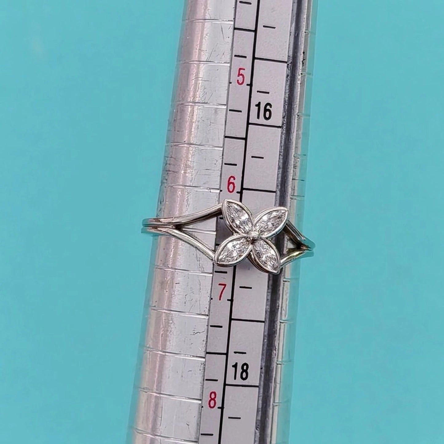 Vintage 1997 Tiffany & Co. Victoria Marquise Diamond Platinum Ring US 6.5
