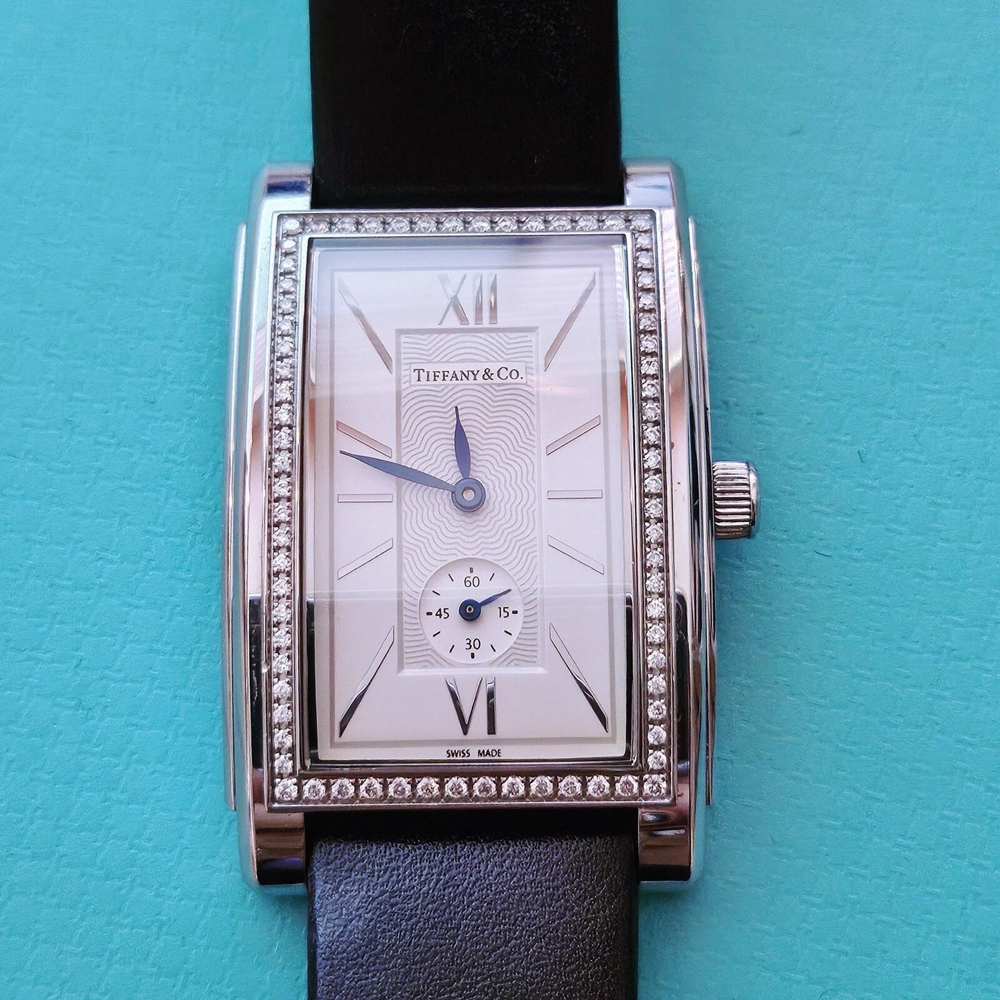 Tiffany & Co. Grand Diamond Rectangular Dial Quartz Movement Men Women Watch