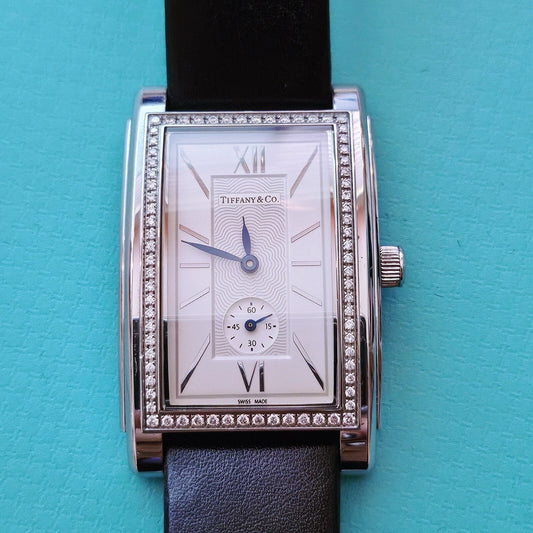 Tiffany & Co. Grand Diamond Rectangular Dial Quartz Movement Men Women Watch