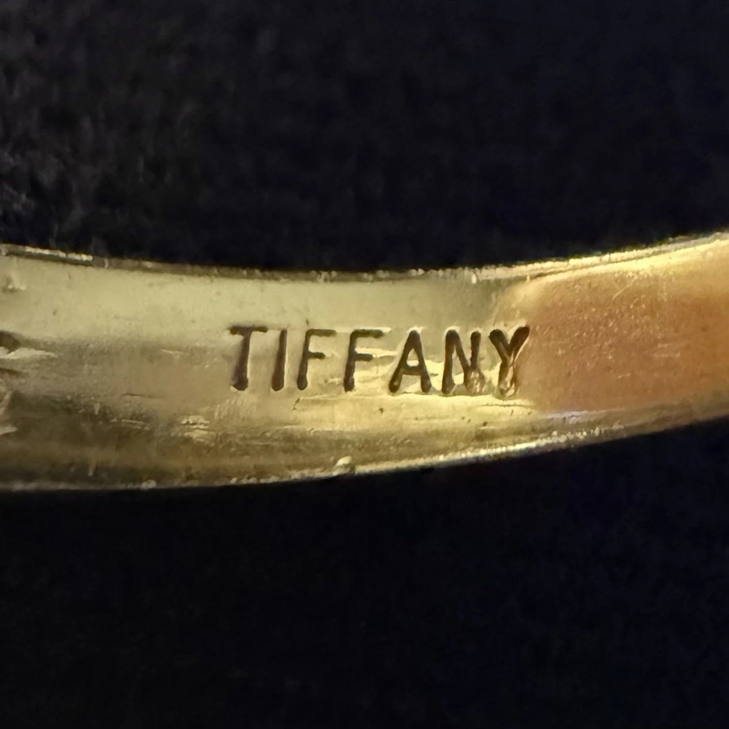 RARE Vintage Tiffany & Co. Diamond Half Circle 2 Rows 18k Yellow Gold Ring Band
