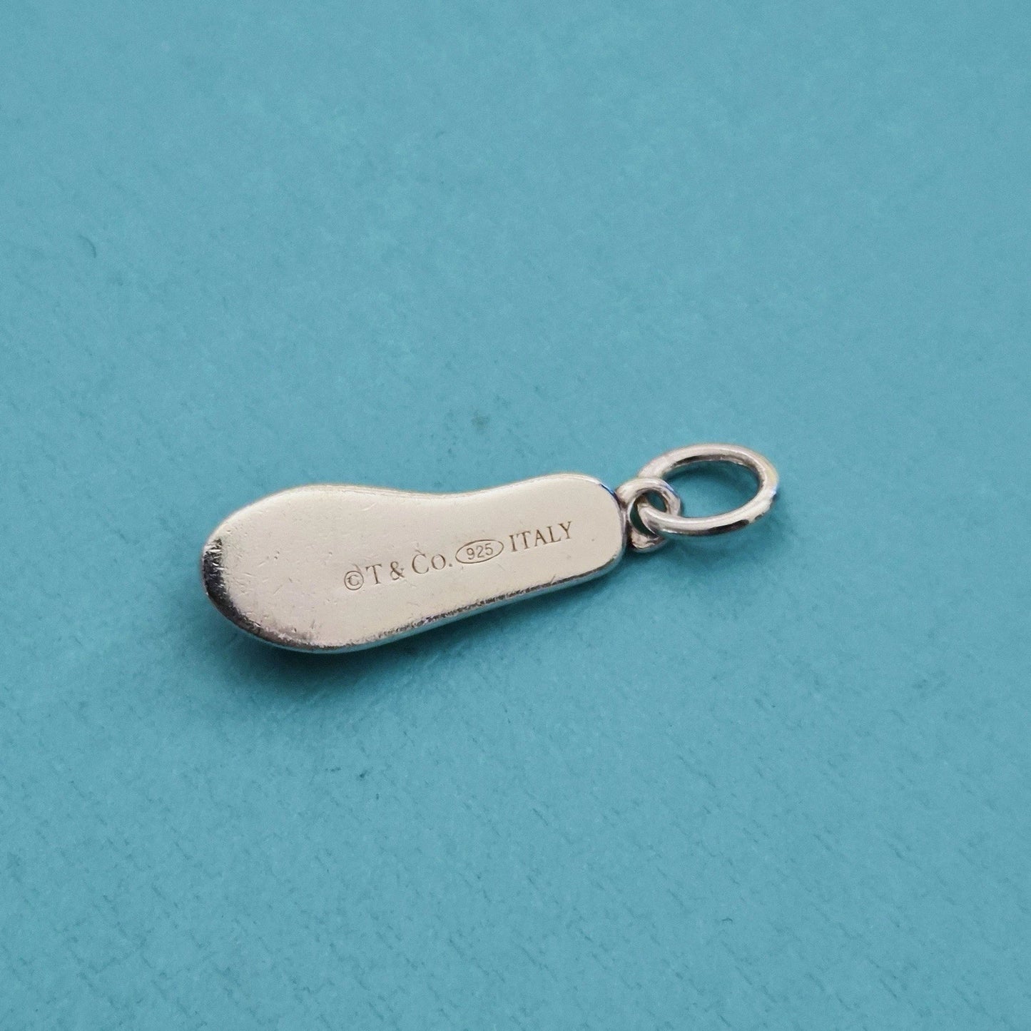 RARE Tiffany & Co. Red Bow Enamel Flip Flop Sandal Sterling Silver Charm Pendant