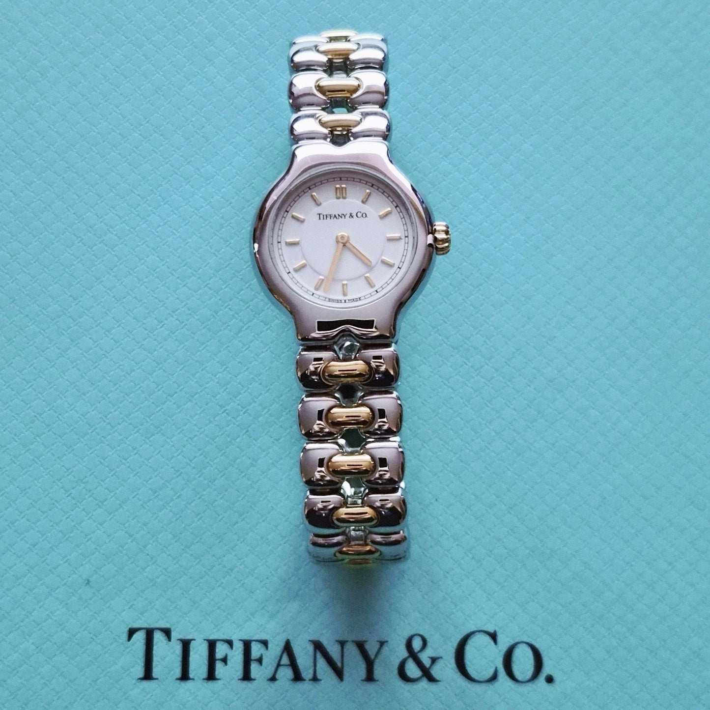 Vintage Tiffany & Co. TESORO 18k Yellow Gold Stainless Steel 2-Tone Quartz Watch