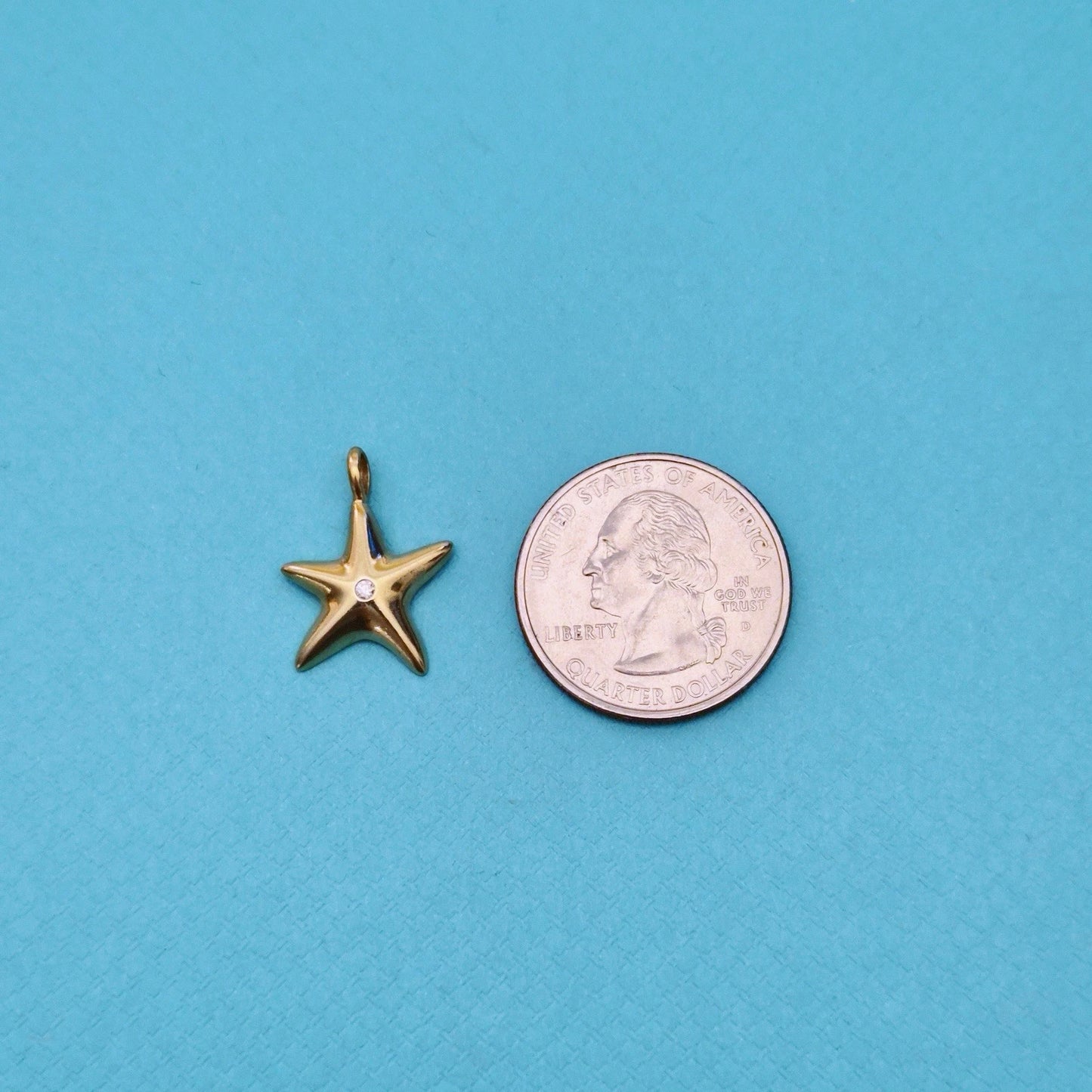 RARE Tiffany & Co. Starfish Diamond 18K Yellow Gold Charm Pendant