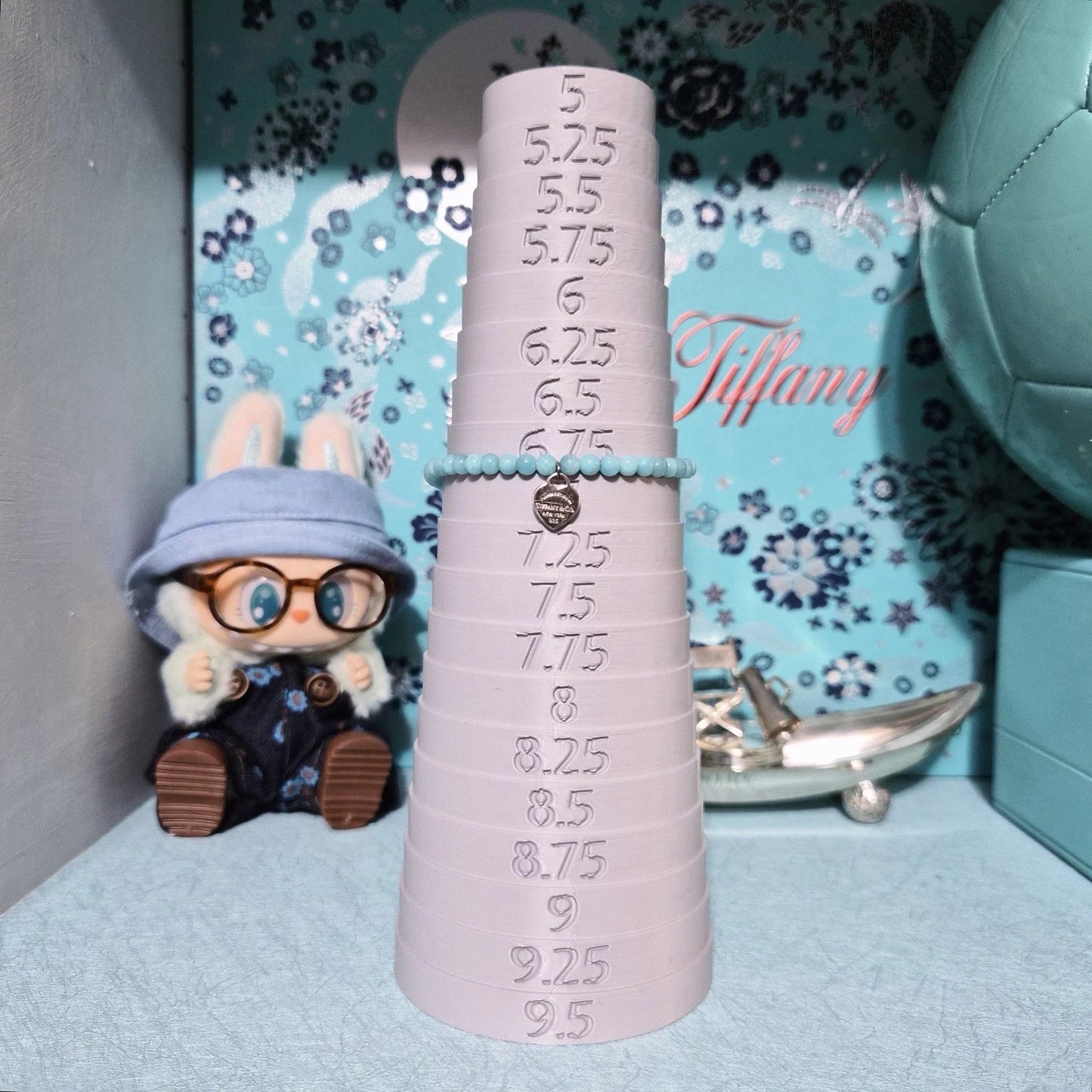 Tiffany & Co. Please RTT Tiffany Heart Tag Silver Amazonite 4mm Bead Bracelet