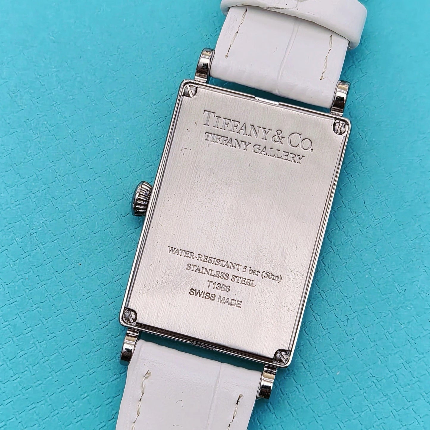 RARE Tiffany & Co. Gallery Diamond Dial Rectangle Tank Wrist Watch T3968