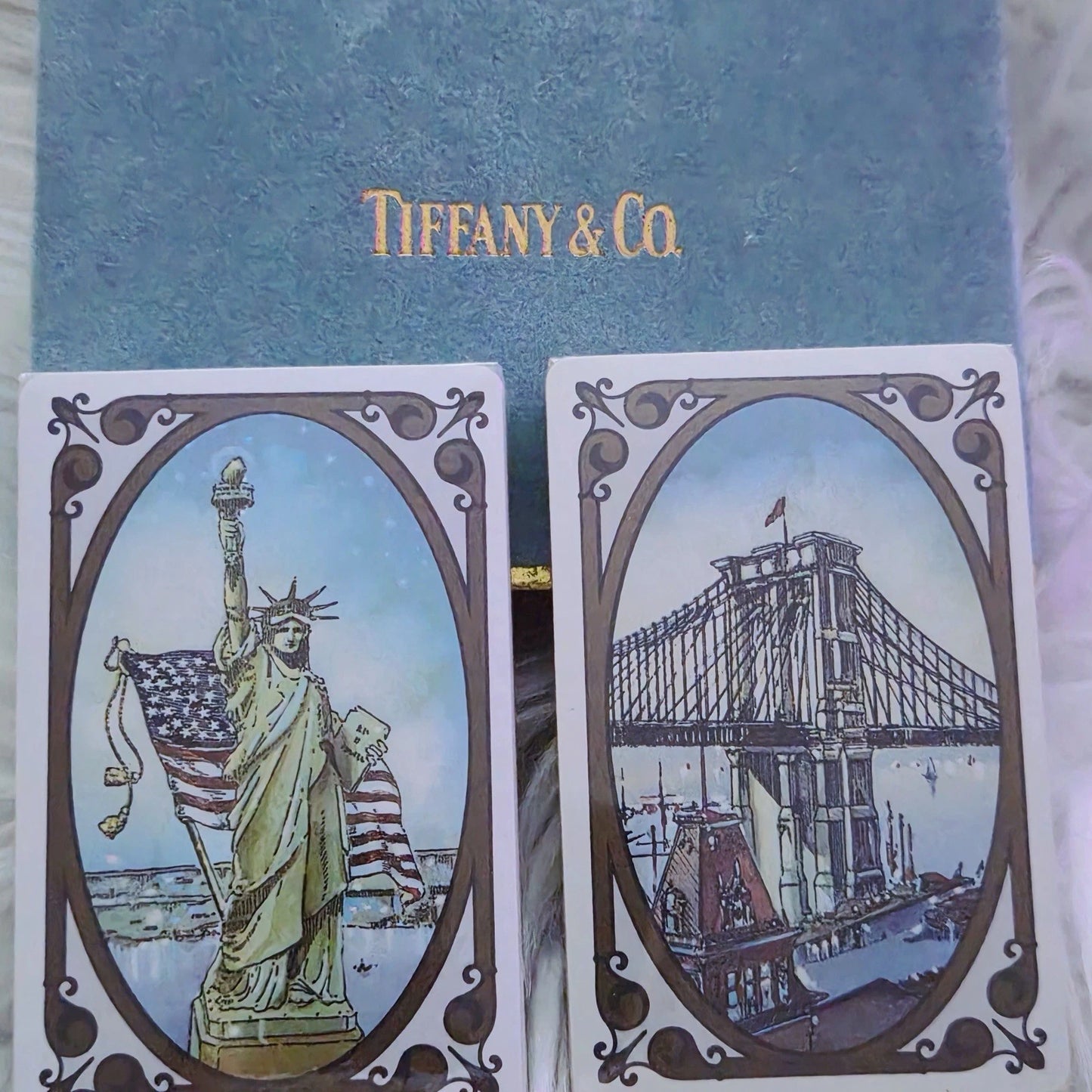 Vintage Sealed Tiffany & Co. Playing Cards - New York Statue of Liberty & Brooklyn Bridge