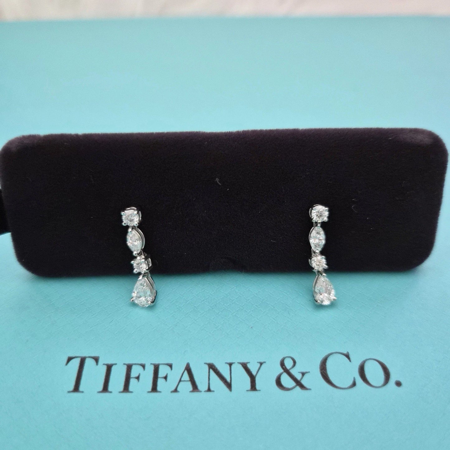 Tiffany & Co. Jazz 1.70 TCW Diamond Drop Earrings Platinum PT950