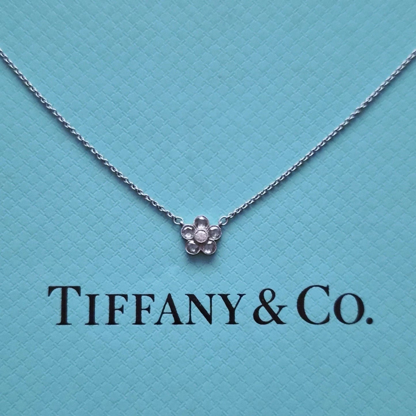 Tiffany & Co. Enchant Mini Diamond Flower Garden Platinum Pendant Necklace