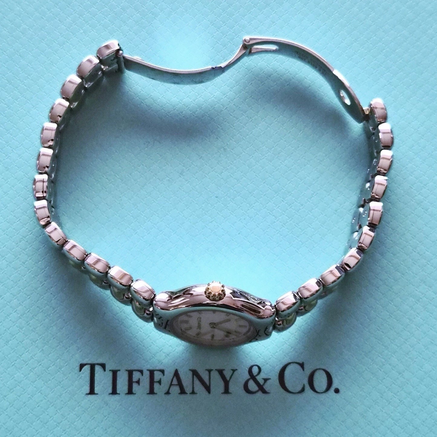 Vintage Tiffany & Co. TESORO 18k Yellow Gold Stainless Steel 2-Tone Quartz Watch