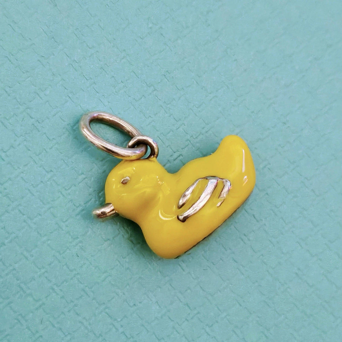 Rare Tiffany & Co. Yellow Enamel Rubber Duck Silver Charm Pendant