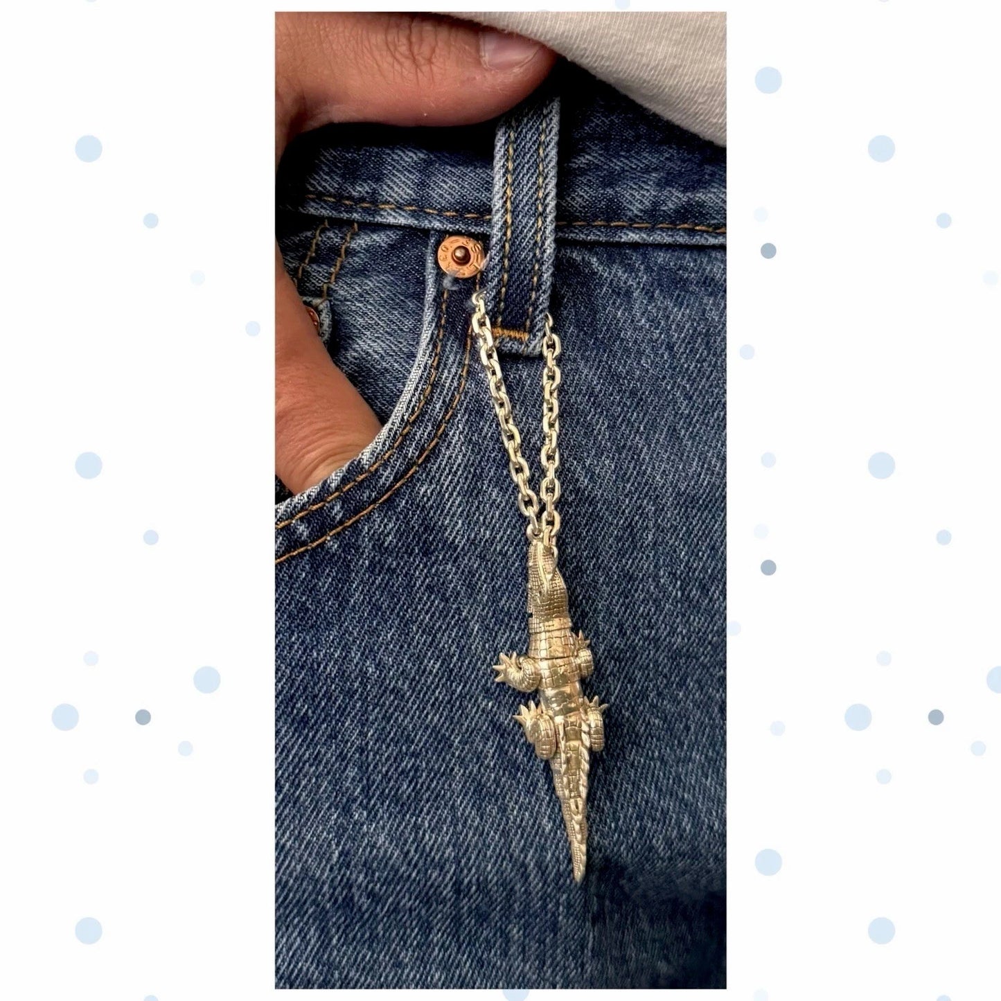 ULTRA RARE Vintage Tiffany & Co. Alligator Crocodile Silver Charm Key Chain