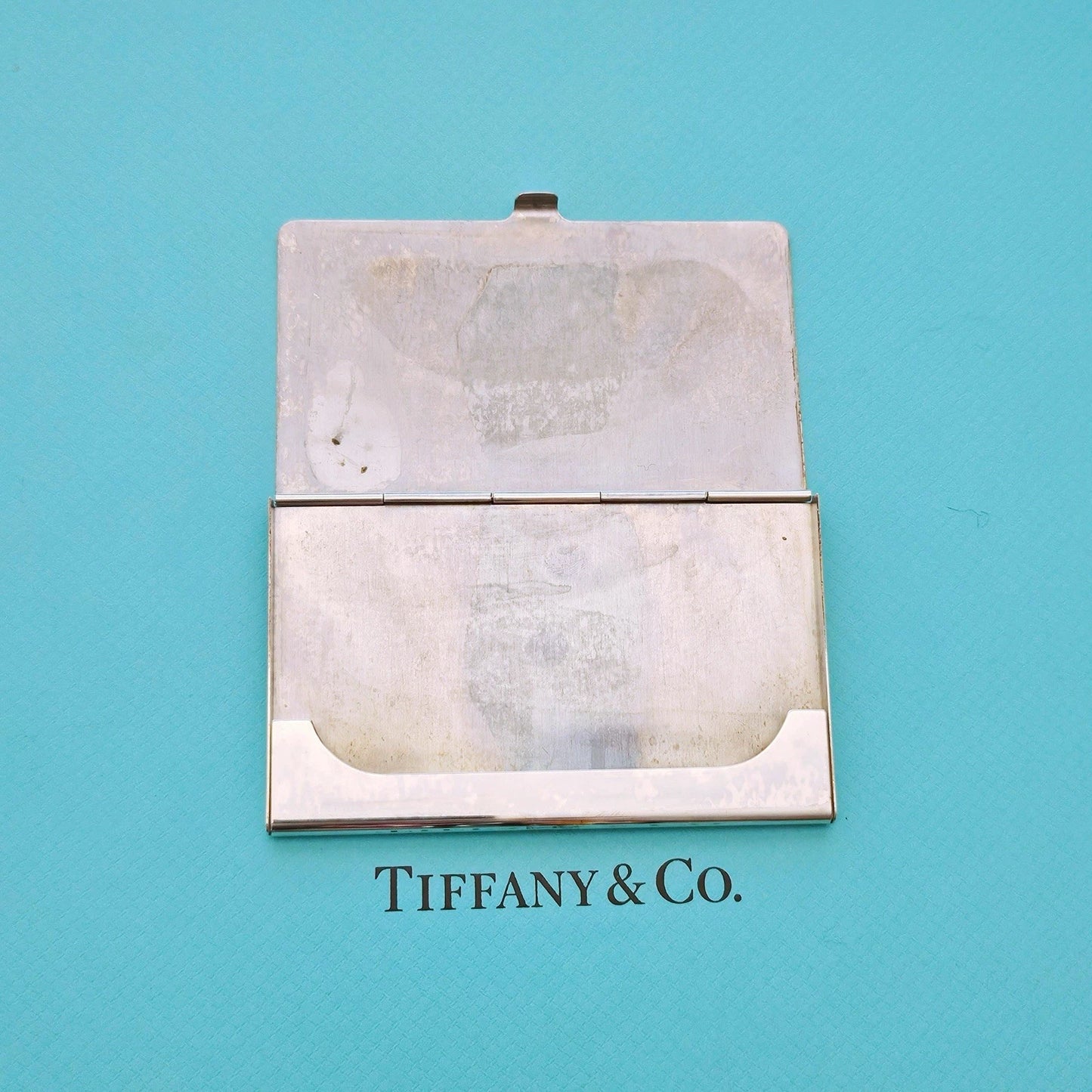 Vintage Tiffany & Co. Rabbit Business Card Case Silver Plated Card Holder