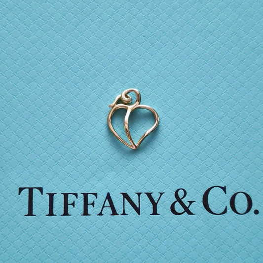RARE Vintage 1980 Tiffany & Co. Paloma Picasso 18k Yellow Gold Open Heart Pendant