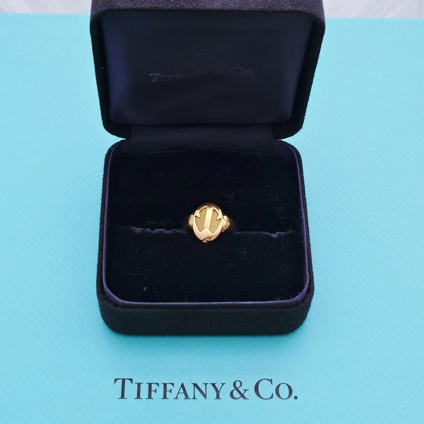 ULTRA RARE Vintage Tiffany & Co 18k Gold Flip Signet Ring OOAK Reversible Design