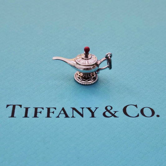 RARE Tiffany & Co. Paloma Picasso Red Enamel Genie Lamp Silver Charm Pendant