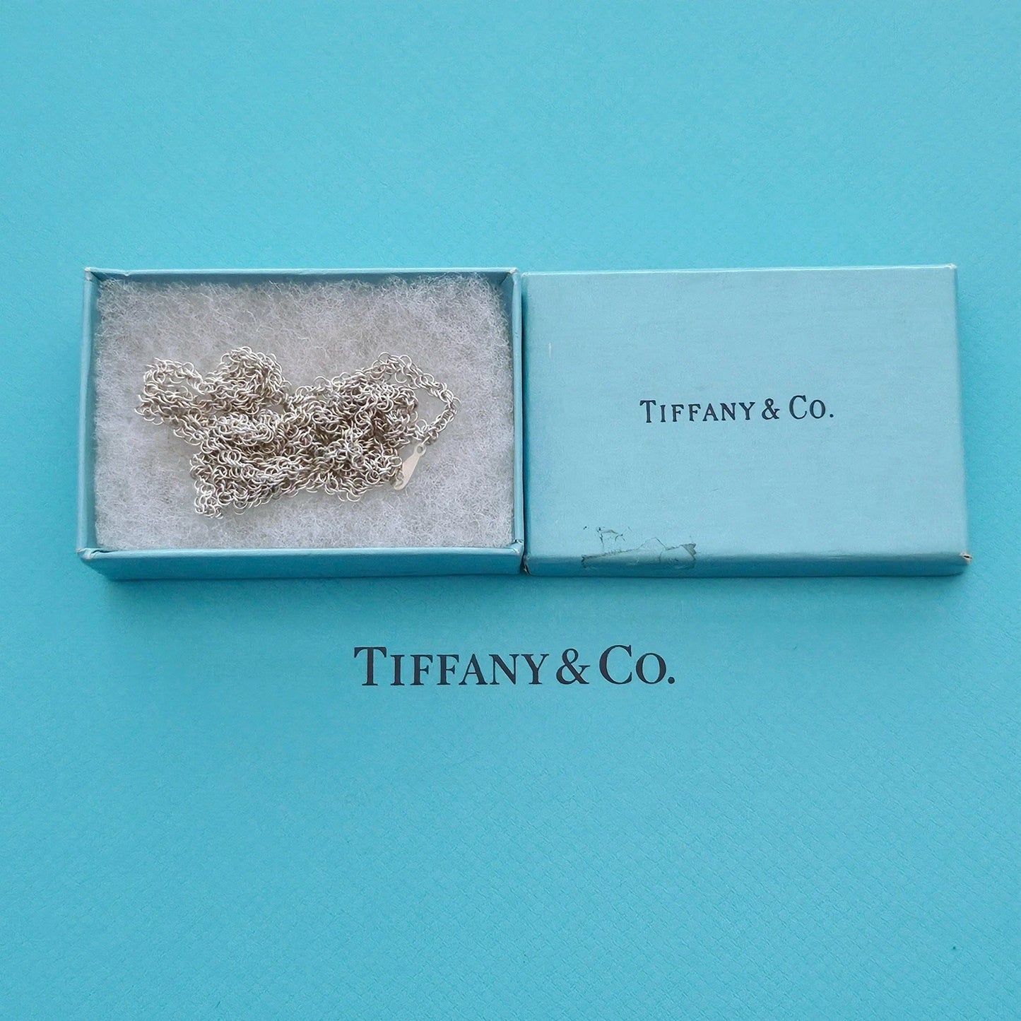 RARE Vintage Tiffany & Co. Elsa Peretti Mesh Sterling Silver Chain Necklace 31”