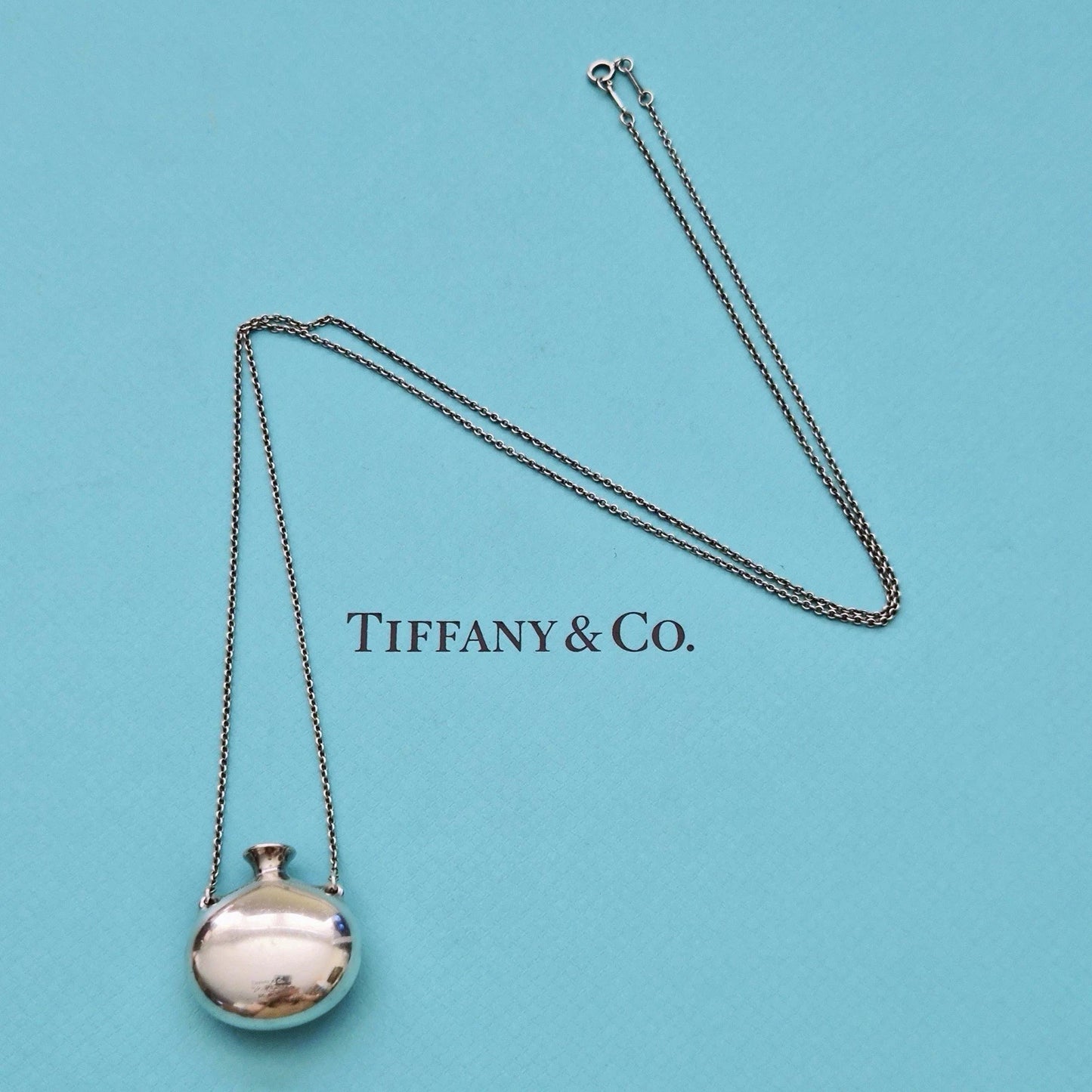 RARE Vintage Tiffany & Co. Elsa Peretti Open Bottle Sterling Silver Necklace